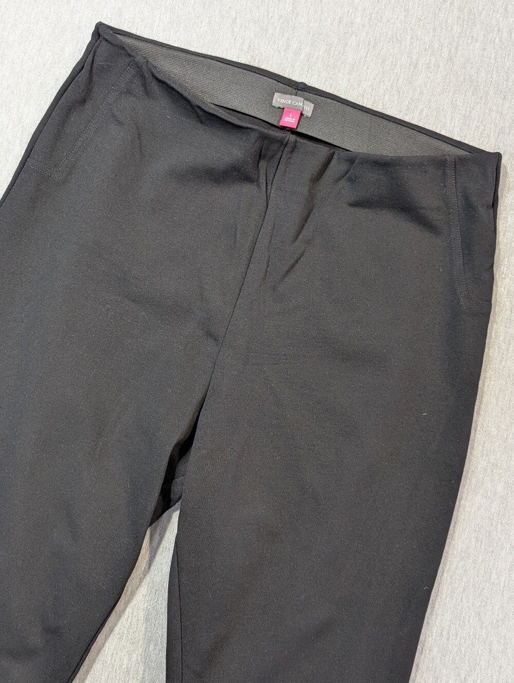 Vince Camuto High Waist Cropped Pants Women's Large Black Rayon Blend Stretch
